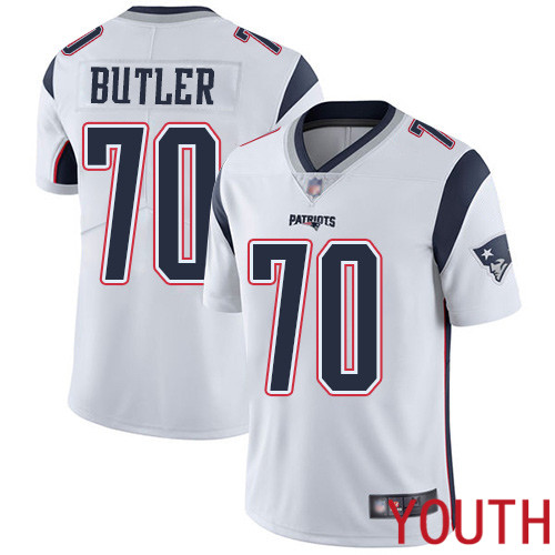 New England Patriots Football #70 Vapor Untouchable Limited White Youth Adam Butler Road NFL Jersey